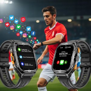 SMARTWATCH MĘSKI GPS PŁYWANIE WODOODPORNY ATM 5 SEN WENOM ROZMOWY + 2PASKI 5