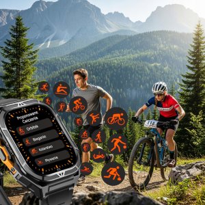 SMARTWATCH MĘSKI GPS PŁYWANIE WODOODPORNY ATM 5 SEN WENOM ROZMOWY + 2PASKI 10