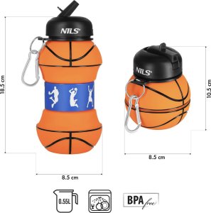 NILS NC4104 KUBEK SILIKONOWY SKŁADANY 550 ML BASKETBALL 4