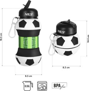 NILS NC4104 KUBEK SILIKONOWY SKŁADANY 550 ML FOOTBALL 4