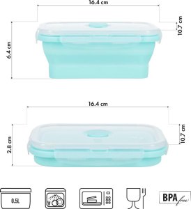 Aptel NILS Pojemnik lunchbox składany miętowy 500 ML NC4105 (Ż-ABIS-AK-010-19) 3