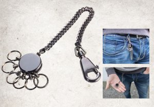 TROIKA Schlüsselanhänger PATENT CHAIN black chrome 5