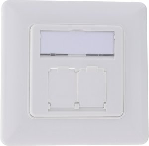 InLine® Rahmenset für 2x RJ45 Bu/LSA Einsatz, Keystone SNAP-In, weiß RAL9010 3