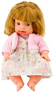 Lalka Bobas Z Butelką Do Karmienia Sukienka Pudrowy Róż Dźwięki 30cm 3