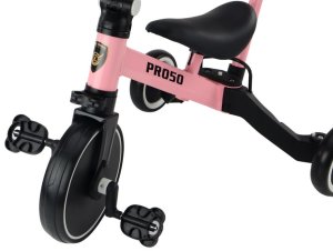 Rower Trójkołowy PRO50 Rowerek Z Rączką Do Prowadzenia Różowy 5