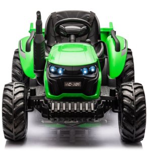 Lean Cars Traktor Na Akumulator HC-306 Z Przyczepą Jasno Zielony 24V 3