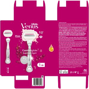 Skustuvas su atsarginiu peiliuku Gillette Venus Comfortglide Sugarberry moterims 2