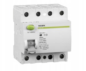 Wyłącznik różnicowoprądowy Noark Ex9L-N 108361 4P 25A A 30mA 400V 50Hz IP20 szary 1