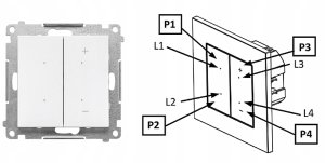Kontakt-Simon Ściemniacz Kontakt Simon do LED ściemnialnych klawiszowy moduł 230V Dimmer Simon 55 biały mat TESL1W.01/111 3