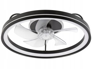 Lamkur Fargo 49892 plafon wentylator lampa sufitowa 1x37W LED 3000K 4000 lm czarny 1