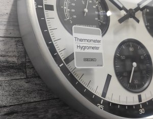 Zegar ścienny SEIKO QXA823S 33 cm cichy mechanizm termometr . 4