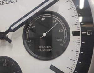 Zegar ścienny SEIKO QXA823S 33 cm cichy mechanizm termometr . 5