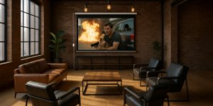 Ekran projekcyjny elektryczny z pilotem Camrock Matte ER 120 5