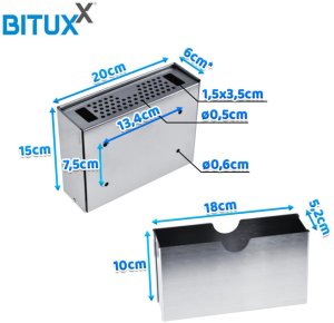popielniczka zewnętrzna ścienna stal nierdzewna zamykana kompaktowa srebrna 2