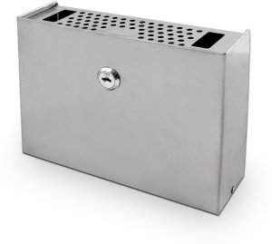 popielniczka zewnętrzna ścienna stal nierdzewna zamykana kompaktowa srebrna 3