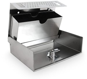 popielniczka zewnętrzna ścienna stal nierdzewna zamykana kompaktowa srebrna 4