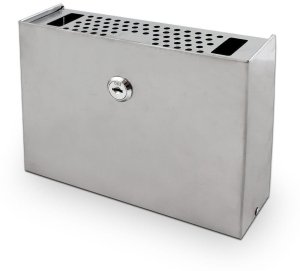 popielniczka zewnętrzna ścienna stal nierdzewna zamykana kompaktowa srebrna 9