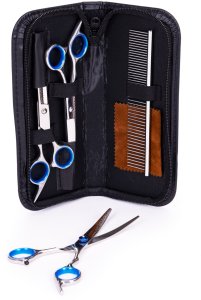 Zestaw groomerski do strzyżenia psów kotów nożyczki grzebień etui Petsi 3