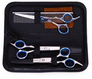 Zestaw groomerski do strzyżenia psów kotów nożyczki grzebień etui Petsi 4