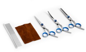 Zestaw groomerski do strzyżenia psów kotów nożyczki grzebień etui Petsi 5