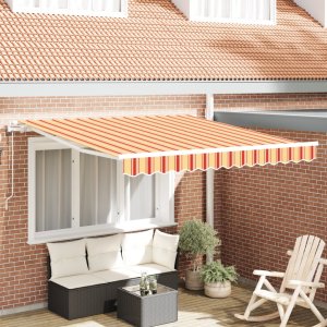 VidaXL Automatyczna, zwijana markiza w żółtym i pomarańczowym 350x250 cm 1