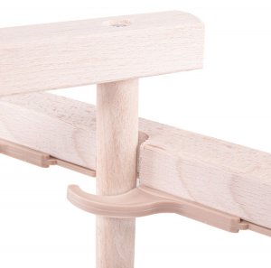 Leżak ogrodowy, drewniany z 3-stopniową regulacją, plażowy, balkonowy, czerwony UNIWERSALNY 4