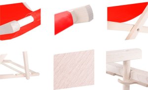 Leżak ogrodowy, drewniany z 3-stopniową regulacją, plażowy, balkonowy, czerwony UNIWERSALNY 7