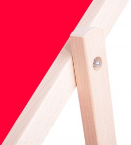 Leżak ogrodowy, drewniany z 3-stopniową regulacją, plażowy, balkonowy, czerwony UNIWERSALNY 10