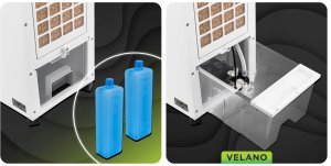 WENTYLATOR KOLUMNOWY WODNY PODŁOGOWY OSCYLACJA PILOT KLIMATOR PRZENOŚNY 80W 10