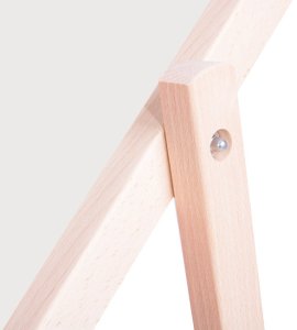 Leżak ogrodowy, drewniany z 3-stopniową regulacją, plażowy, balkonowy, biały UNIWERSALNY 4