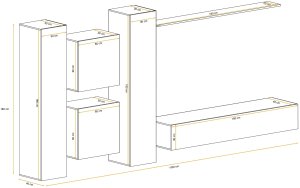 Meblościanka SWITCH LAMEL VI dąb wotan/biała ASM Meble 9