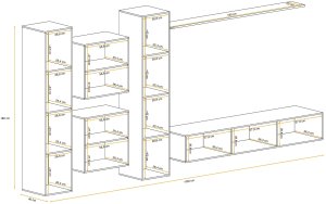Meblościanka SWITCH LAMEL VI dąb wotan/biała ASM Meble 10