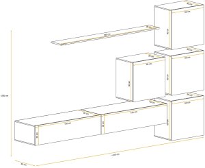 Meblościanka SWITCH LAMEL IX dąb wotan/czarna ASM Meble 5