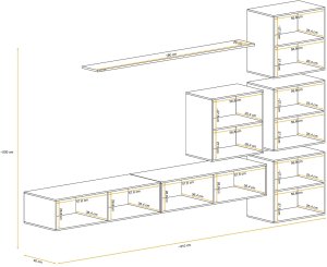 Meblościanka SWITCH LAMEL IX dąb wotan/czarna ASM Meble 7