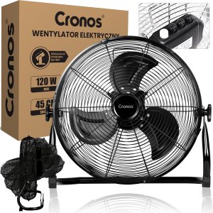 Wentylator podłogowy mocny wiatrak 120W Cronos KYT-30D1 Czarny 1