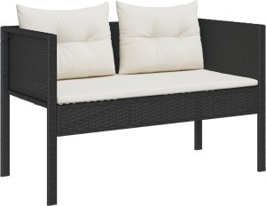 vidaXL Zestaw Sof na Zewnątrz Czarny Syntetyczny rattan Średni 2