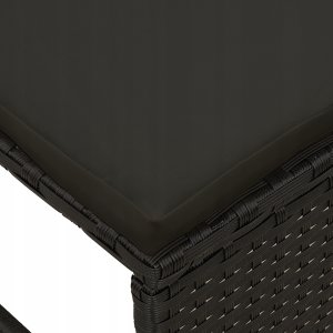 vidaXL Zestaw Sof Ogrodowych - Czarny Rattan, Drewno Średni Trwały 10