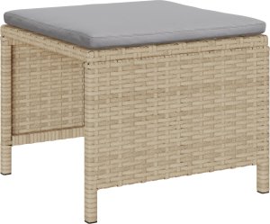 vidaXL Zestaw Sof Zewnętrznych Beżowy i Jasnoszary Rattan, Tkanina 3