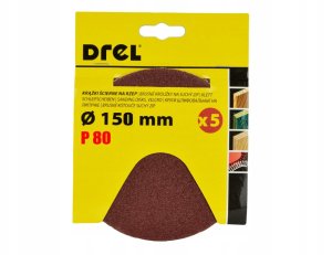 Lip., round sanding sheet P80 150 mm, 5 pcs. 1
