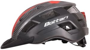 HELMET BIKE S/M WITH LED RED+BLACK 1