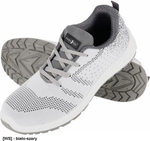 BRDROP S1 SR FO - Półbuty bezpieczne stalowy podnosek tkanina podeszwa antypoślizgowa olejoodporna antyelektrostatyczna elementy - biało-szary 37 2