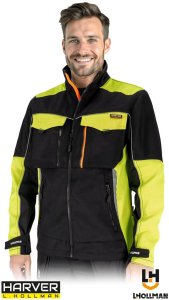 HARVERCOOL-J - Bluza męska ochronna suwak kołnierz stójka 4 kieszenie odblaski rękawy zakończone zapięciem na rzep regulowany dół bluzy na napy 65% poliester 35% bawełna bawełna 290 g/m2 3XL 2