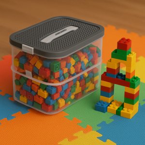 Pudełko na klocki- 2 poziomy Kruzzel 25756 12