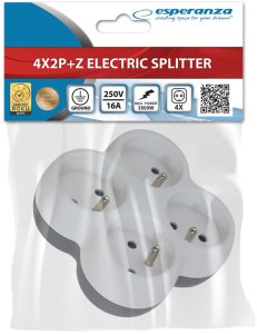 ELK314WE Esperanza rozgałęźnik elektryczny 4 gn. biało/szary 6