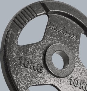 Obciążenie żeliwne olimpijskie zestaw 2x10kg, otwór 51mm, talerz z uchwytami, REBEL ACTIVE 7