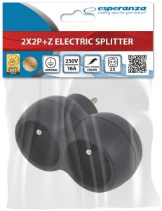 ELK312K Esperanza rozgałęźnik elektryczny 2 gn. czarny 6