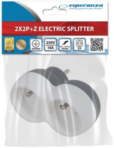 ELK312WE Esperanza rozgałęźnik elektryczny 2 gn. biało/szary 6