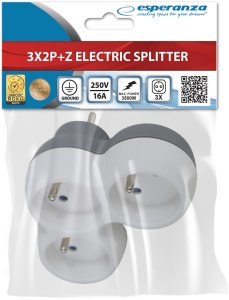 ELK313WE Esperanza rozgałęźnik elektryczny 3 gn. biało/szary 6