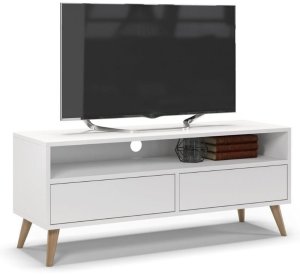 Szafka rtv, stolik pod telewizor, SKAND, 120x40x50 cm, biel, mat 1