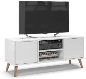 Szafka rtv, skandynawski styl, SKAND, 120x40x50 cm, biały, mat | TYLETEGOTU 1